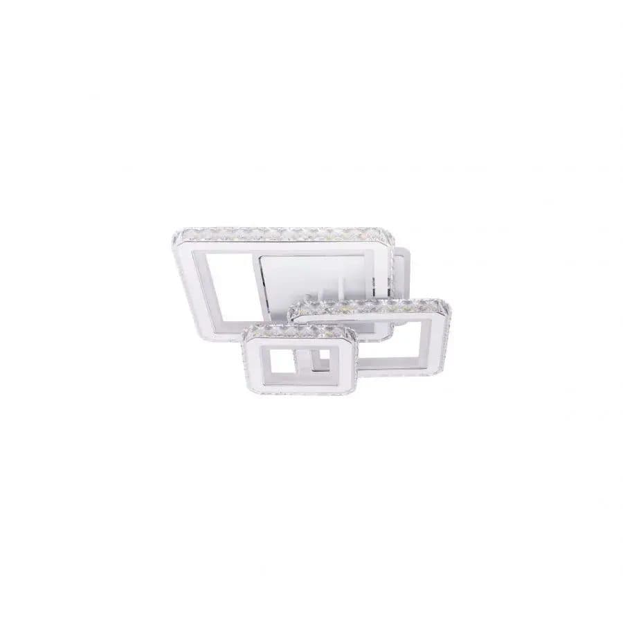 Lustra LED Flippy 87W 3 Patrate Telecomanda Cristal Alb — imagine 2