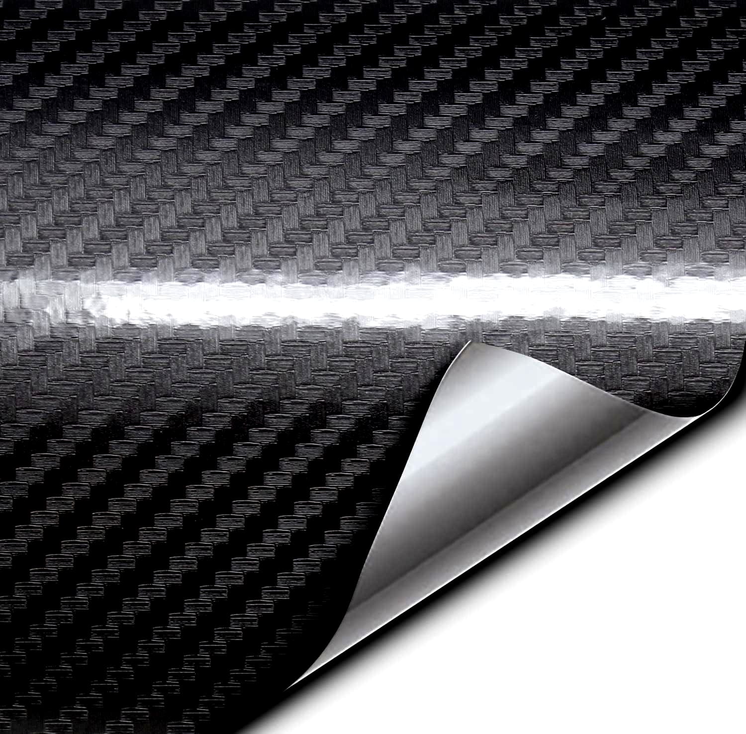 Folie colantare auto Carbon 5D Lacuit Negru, 18m x 1,52m — imagine 1
