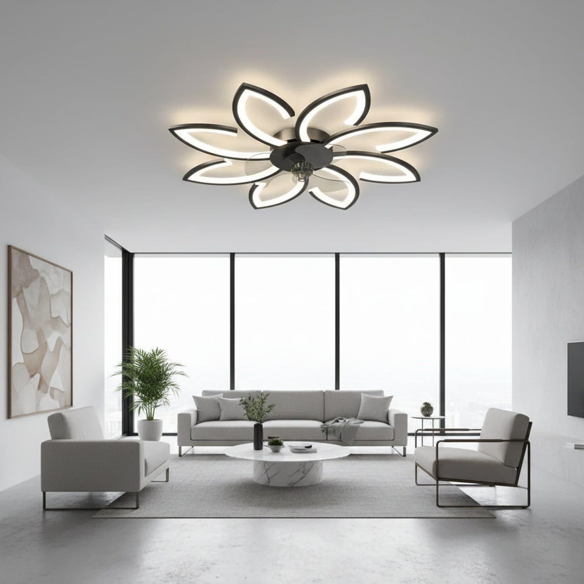 Lustra LED Ventilator Flippy ANEMO 47W D87cm Negru — imagine 2