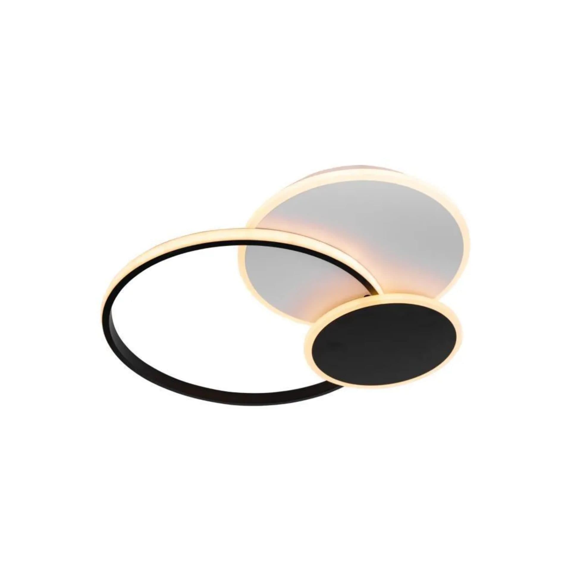 Lustra LED Flippy 46W 3 Cercuri telecomanda Dimabila Negru — imagine 1