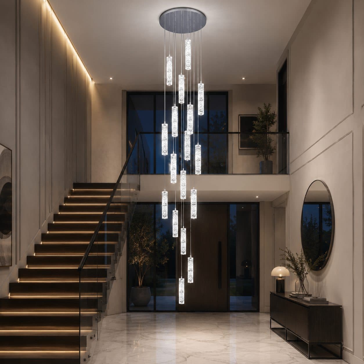 Candelabru LED Cristal 82W Crom Flippy — imagine 4