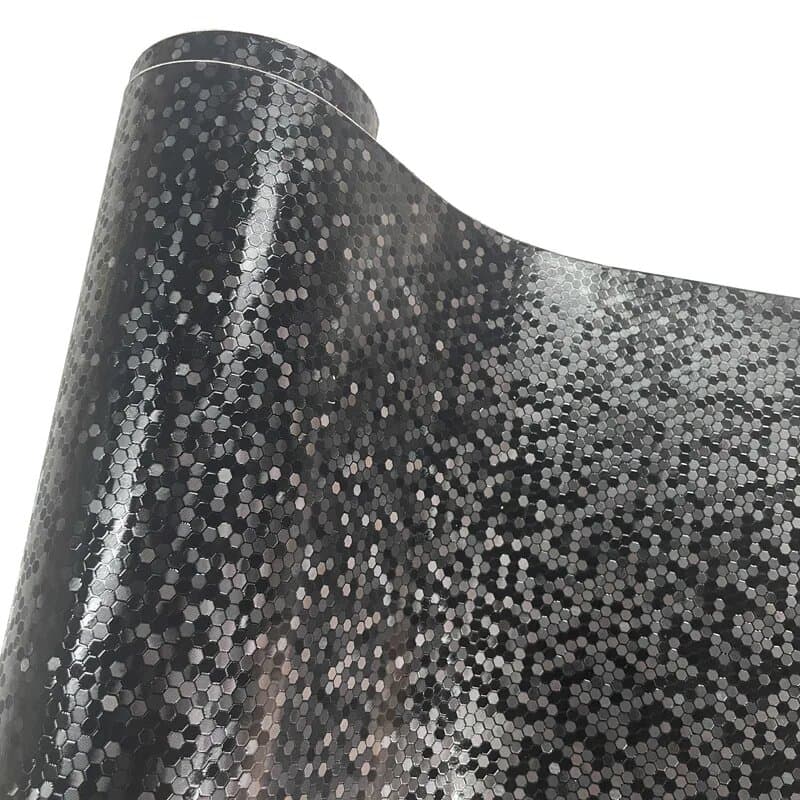 Folie auto decorativa Premium Honeycomb Black, model hexagonal 3D, 150 x 100cm — imagine 2