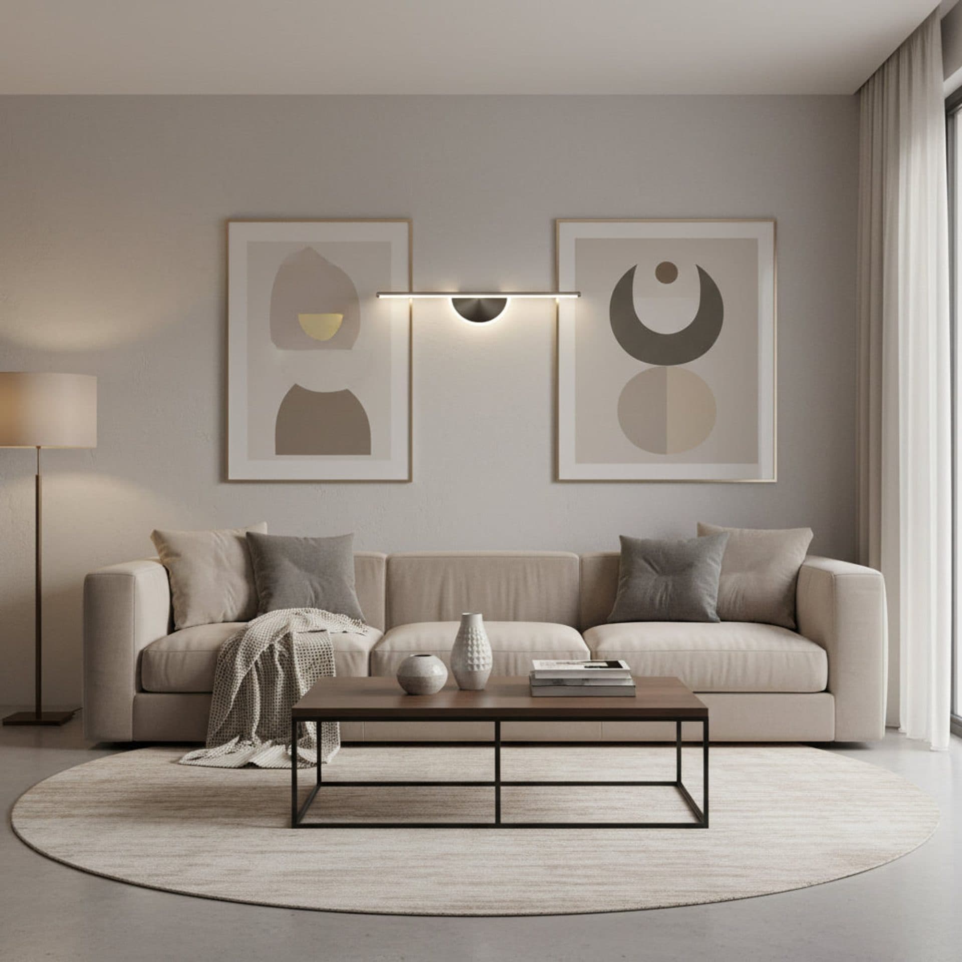 Aplica LED Decorativa Flippy 60cm Negru Calda/Neutra/Rece — imagine 2