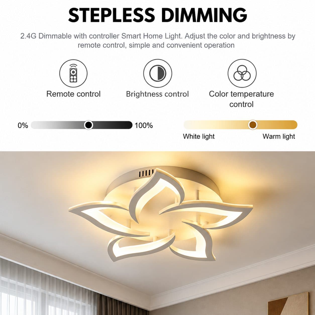 Lustra LED cu telecomanda Flippy LOTUS 54W — imagine 3