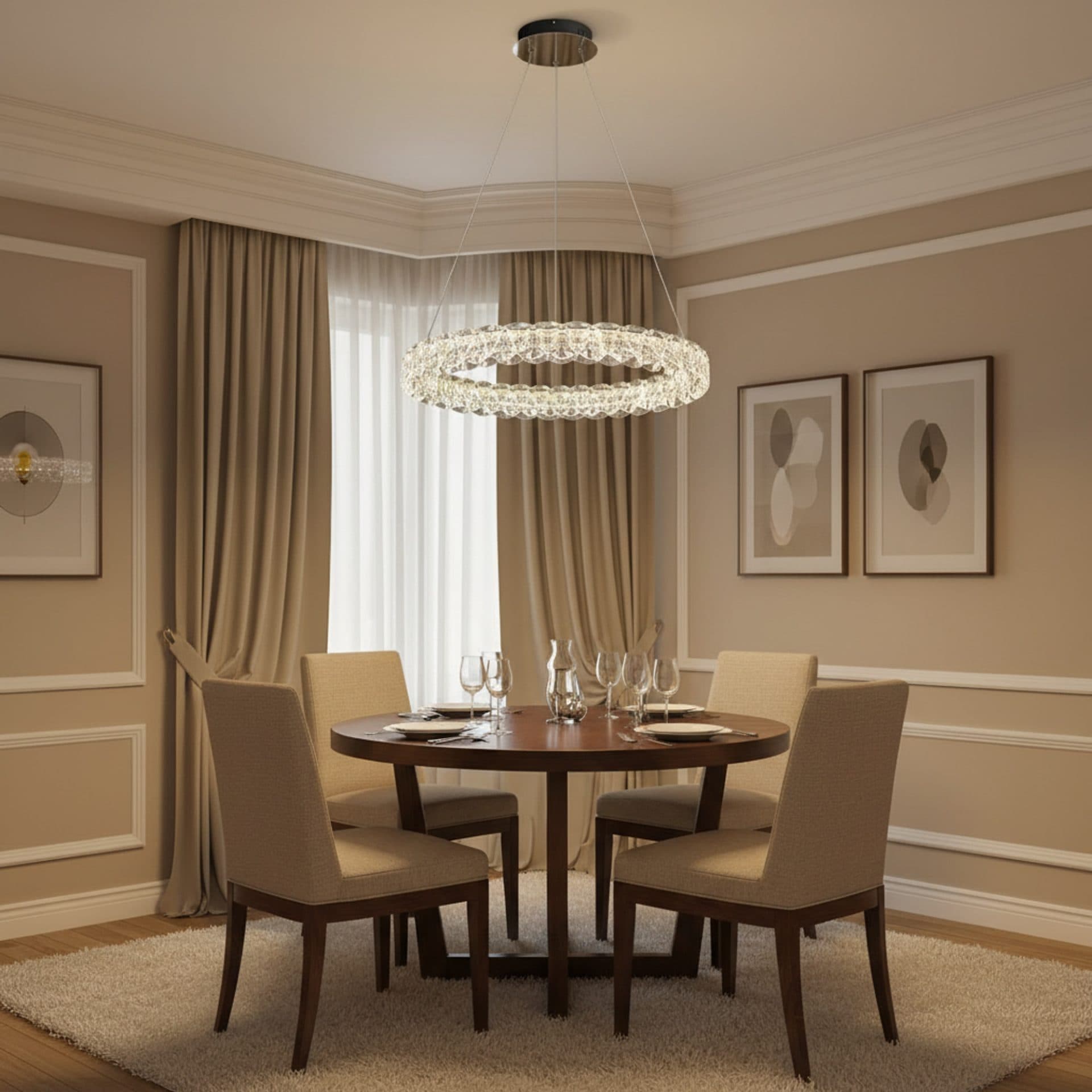 Lustra LED Flippy Cristal 25W Telecomanda Auriu — imagine 3