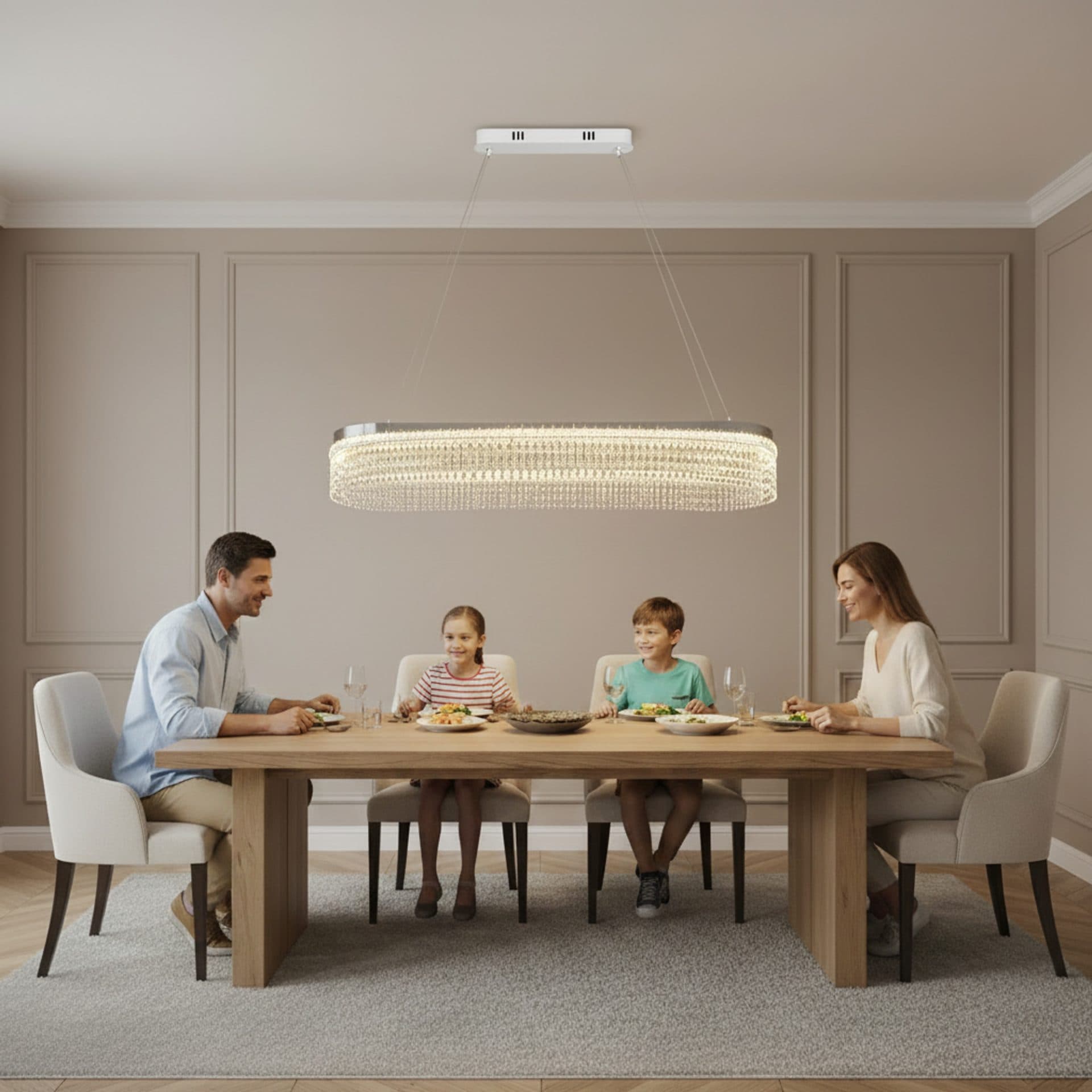 Candelabru Cristal Flippy VOLNA Supremo 128W Alb Metal si Cristal — imagine 3