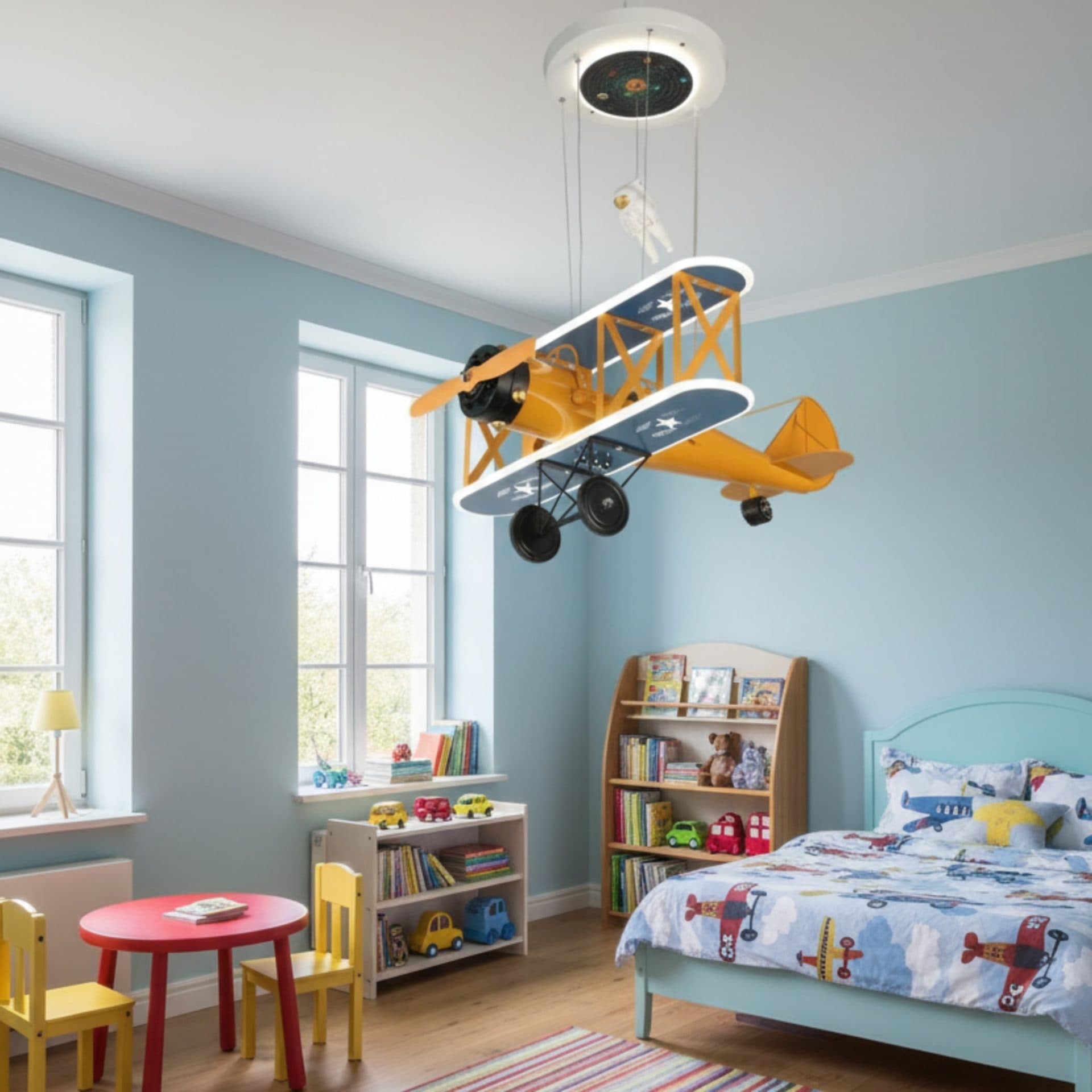 Lustra LED Flippy Suspendata 80W lumina Rece/Calda/Neutra Portocaliu Albastru — imagine 1