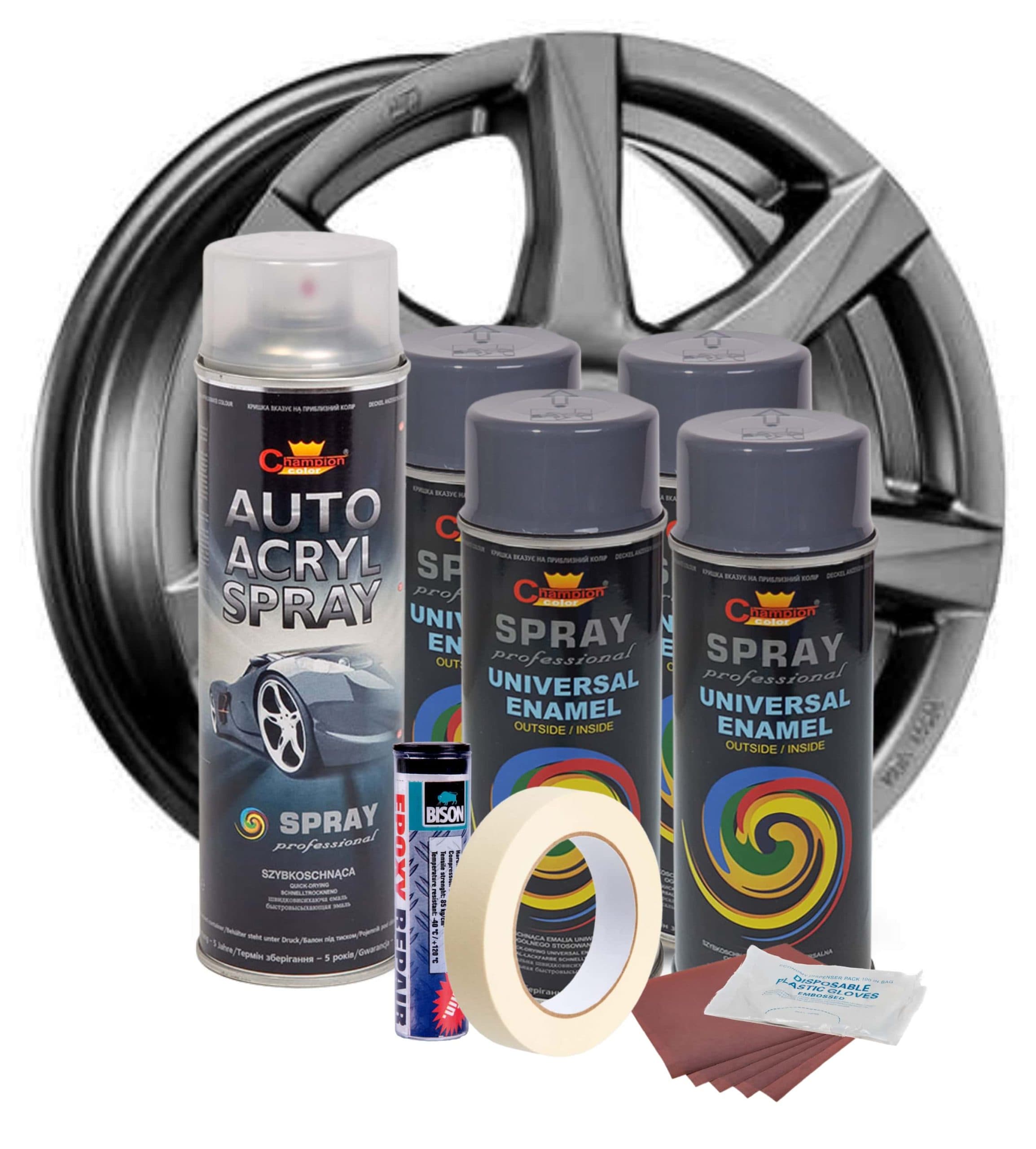 Kit reparatie si vopsire jante AVEX.ro Gri Inchis V4 — imagine 2