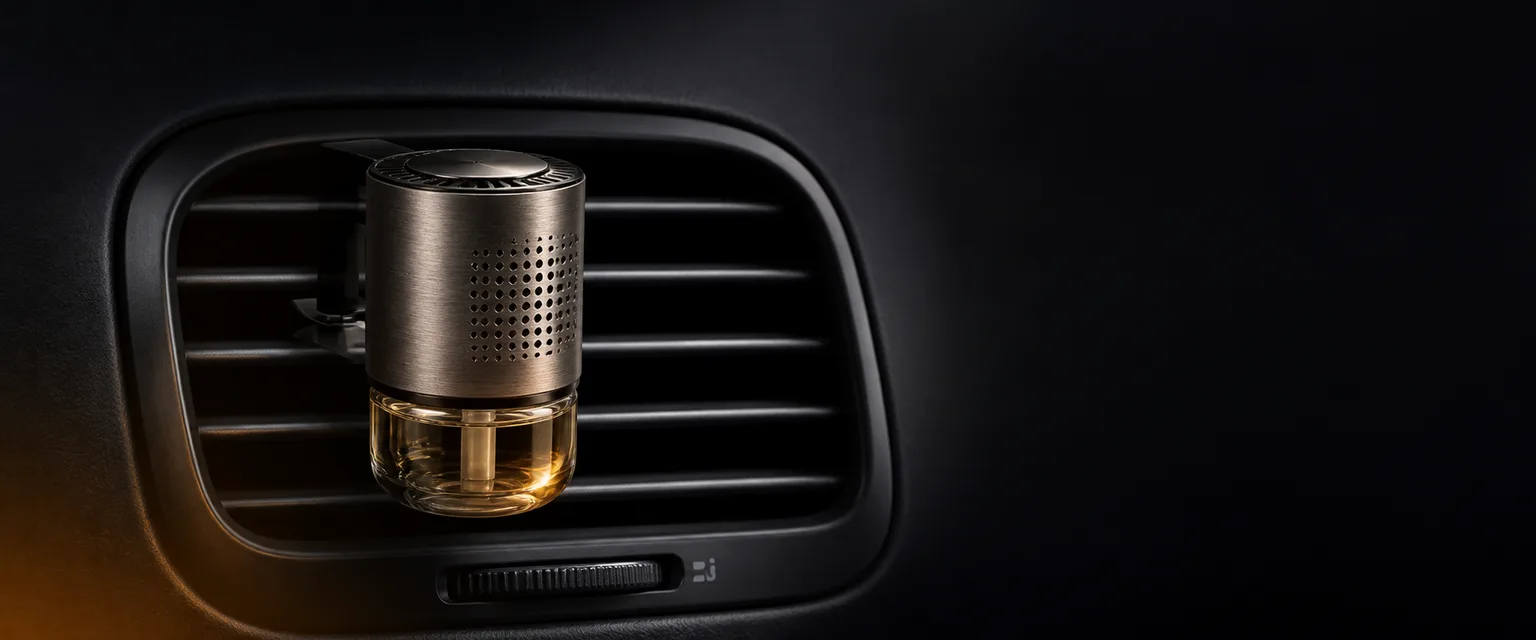 Difuzor de parfum auto montat la grila de ventilatie